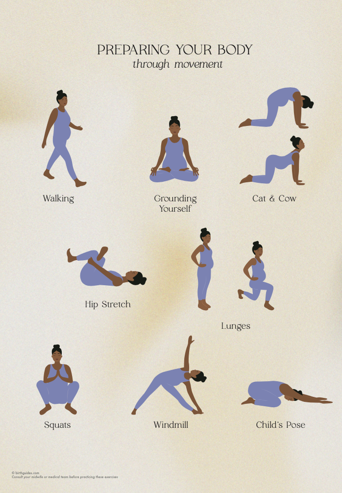 Prenatal Yoga Exercises | Birth Preparations Third Trimester | Digital Download