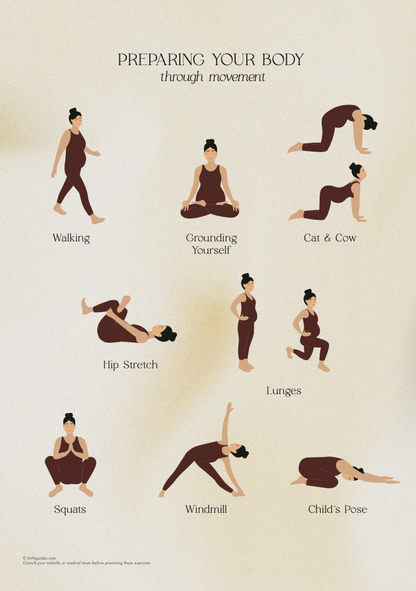 Prenatal Yoga Exercises | Birth Preparations Third Trimester | Digital Download