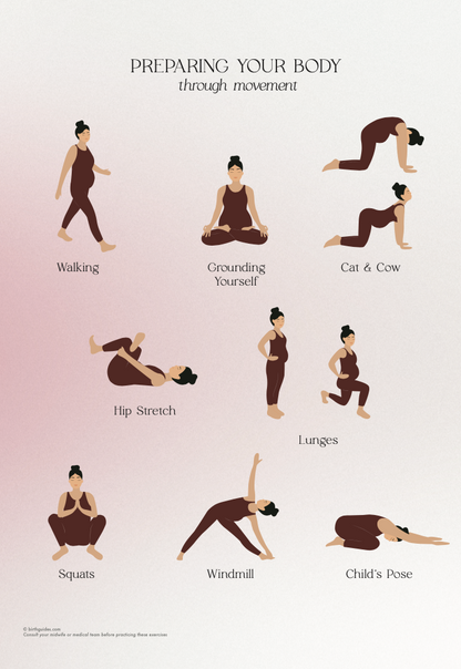 Prenatal Yoga Exercises | Birth Preparations Third Trimester | Digital Download