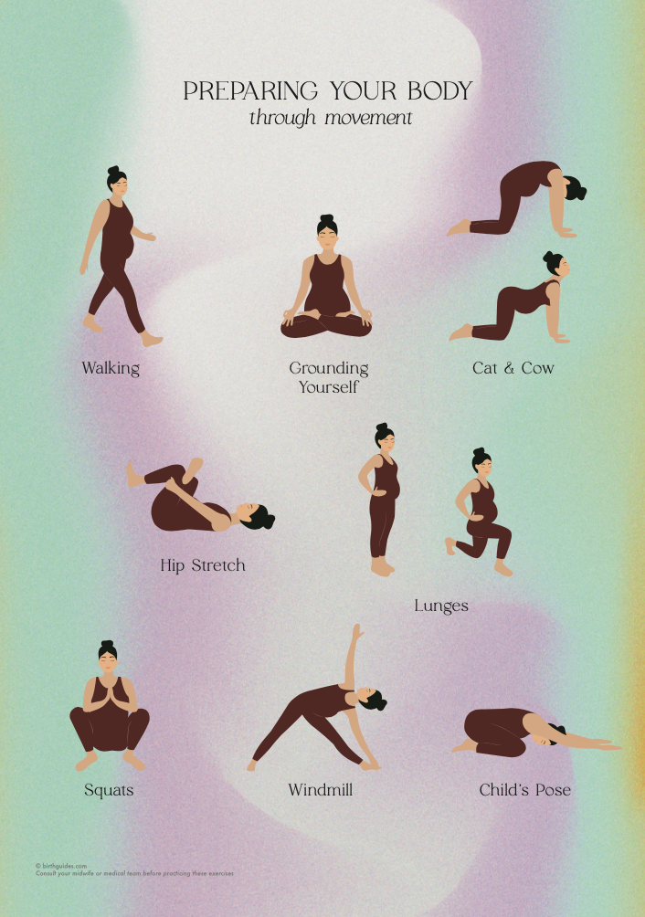 Prenatal Yoga Exercises | Birth Preparations Third Trimester | Digital  Download