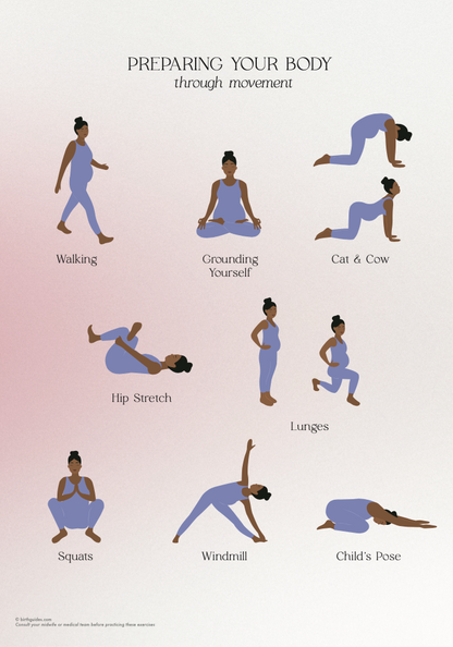 Prenatal Yoga Exercises | Birth Preparations Third Trimester | Digital Download