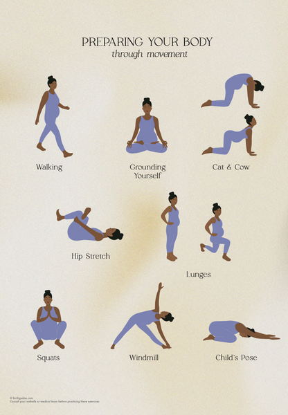 Prenatal Yoga Exercises | Birth Preparations Third Trimester | Digital Download